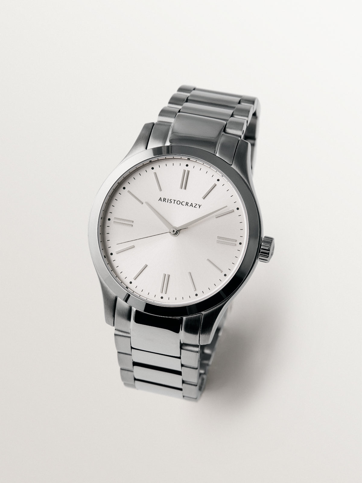 Reloj Mitte con correa de acero gris y esfera blanca