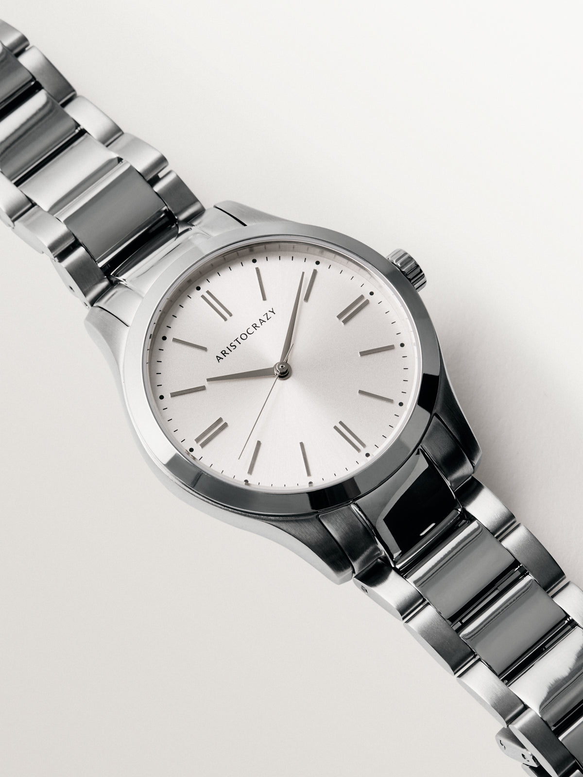 Reloj Mitte con correa de acero gris y esfera blanca