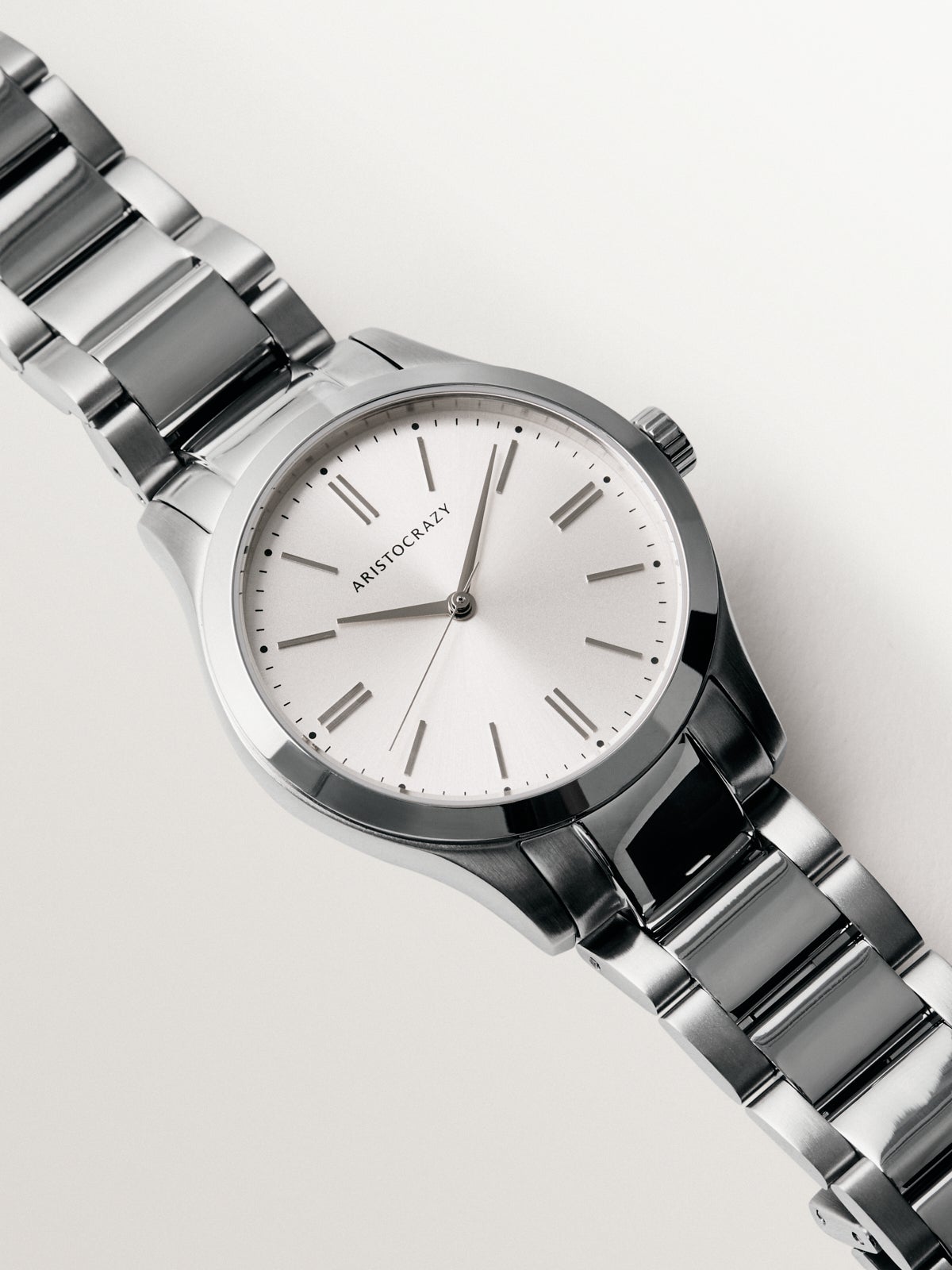 Reloj Mitte con correa de acero gris y esfera blanca