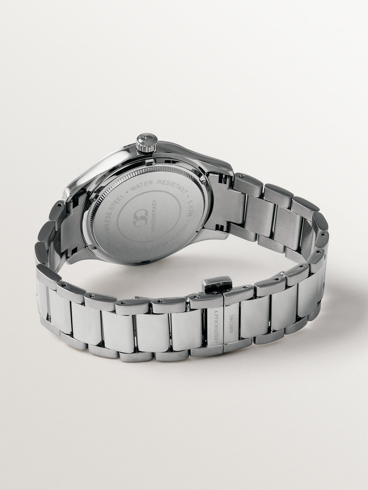 Reloj Mitte con correa de acero gris y esfera blanca