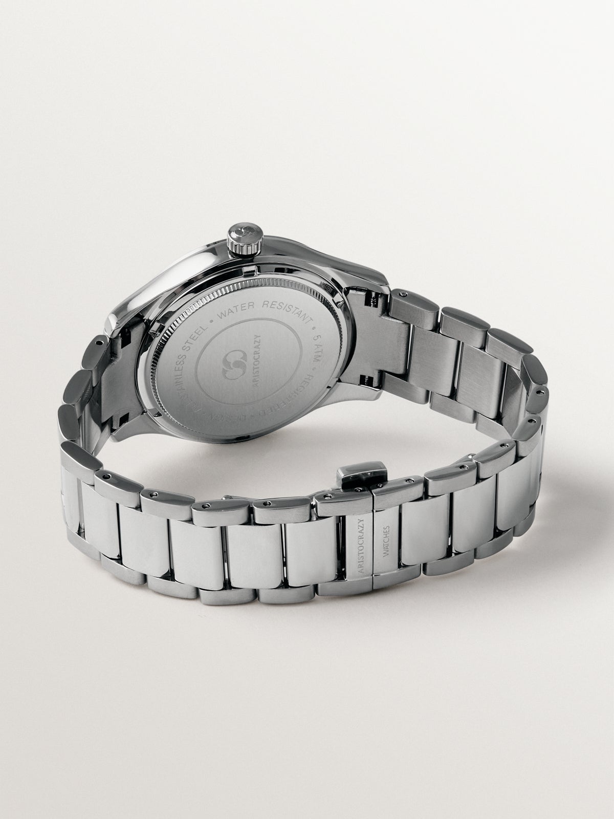 Reloj Mitte con correa de acero gris y esfera blanca