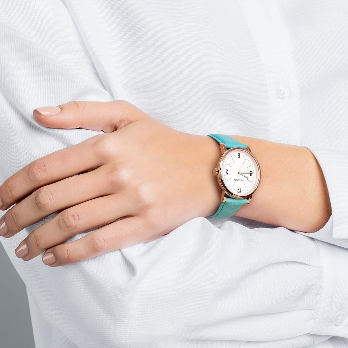 Reloj Brooklyn con correa de cuero azul