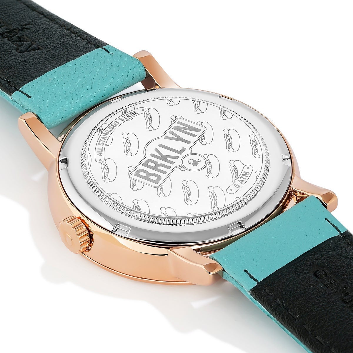 Reloj Brooklyn con correa de cuero azul