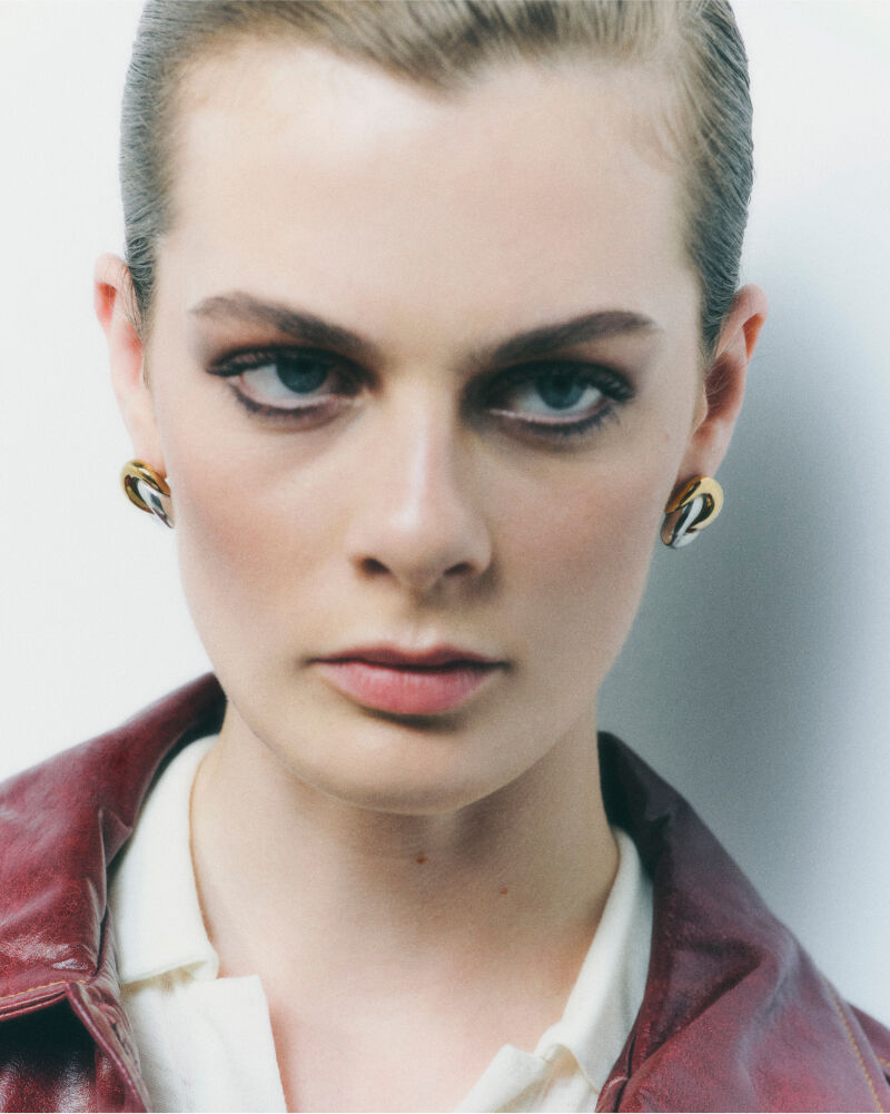 925 silver earrings plated in rhodium and 18K yellow gold