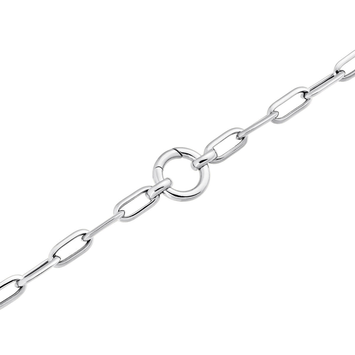 Round silver hinged clasp, J05348-01, hi-res