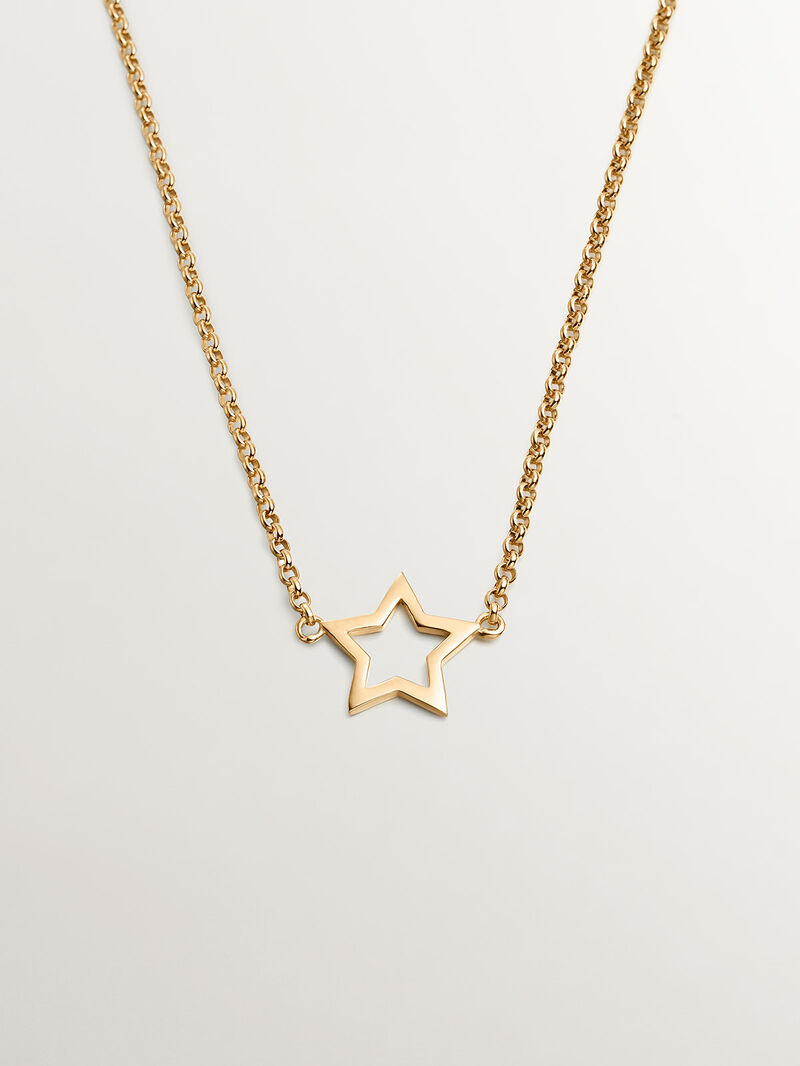 925 silver pendant bathed in 18K yellow gold with star image number 0