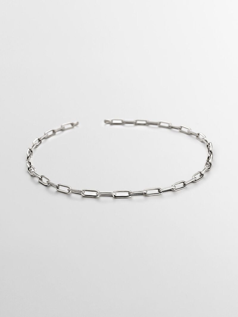 925 Silver rectangular link chain image number 0
