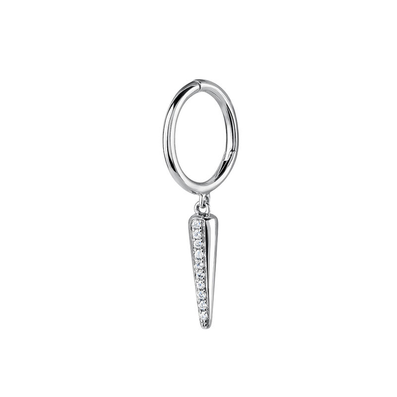 White gold diamond spike hoop earring piercing 0.04 ct , J03872-01-H, hi-res