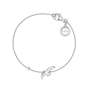 Silver bird and star motif bracelet , J04605-01,hi-res