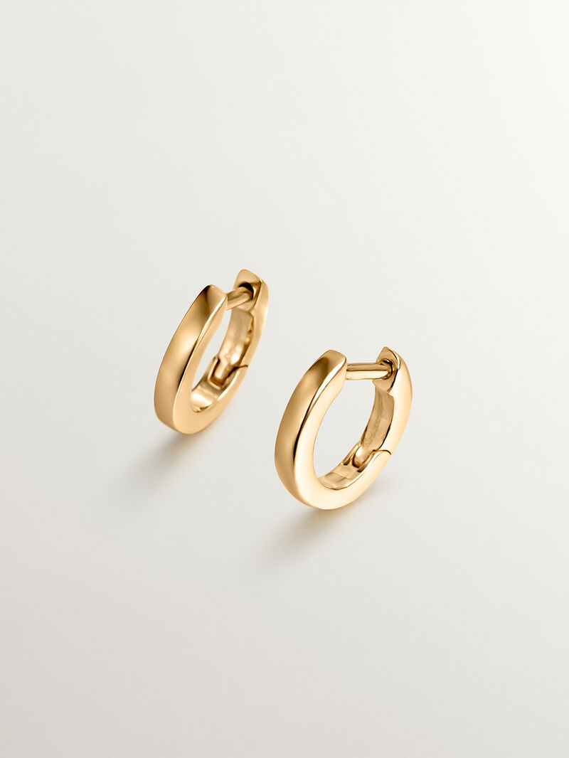 Small hoop earrings made of 925 silver, bathed in 18K yellow gold image number 0