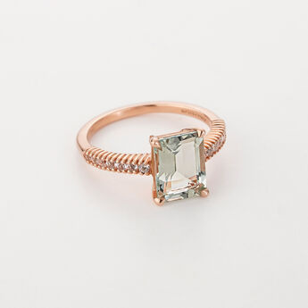 Rose gold plated quartz ring , J04676-03-GQ-WT, mainproduct