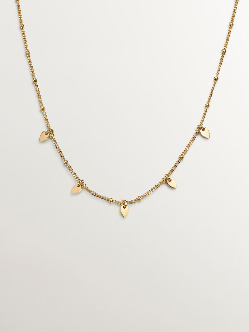 18K Yellow Gold plated 925 Silver Necklace with leaves image number 0