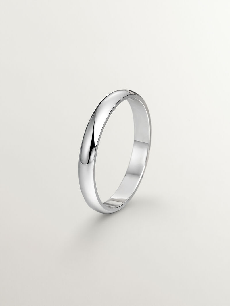 Half round 18k white gold ring 3.15mm image number 0