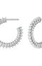 Medium hoop earrings in silver with texture, J05147-01