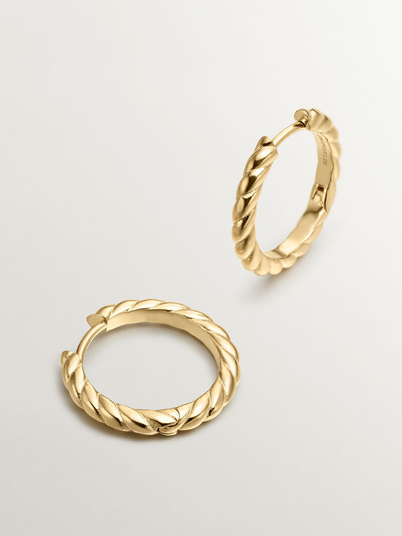 Silver ring earrings 925 bathed in 18k yellow gold image number 0