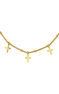 Gold-plated silver necklace with several crosses , J04863-02