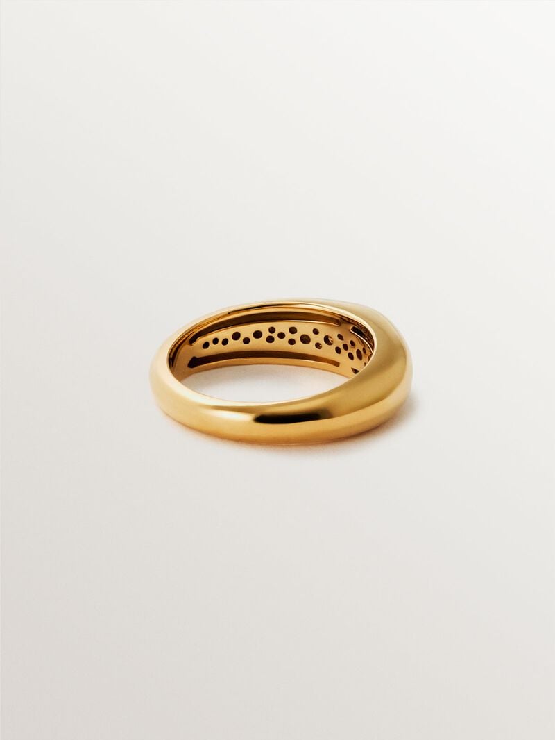 Domed 925 silver ring plated in 18K yellow gold image number 4