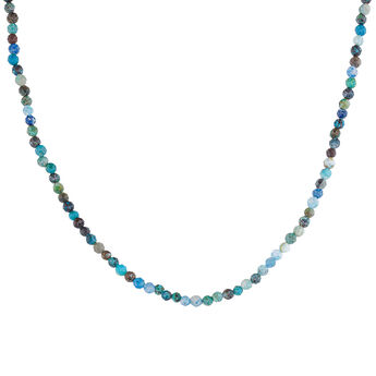 Gold plated ball chain chrysocolla necklace, J04619-02-CH, hi-res