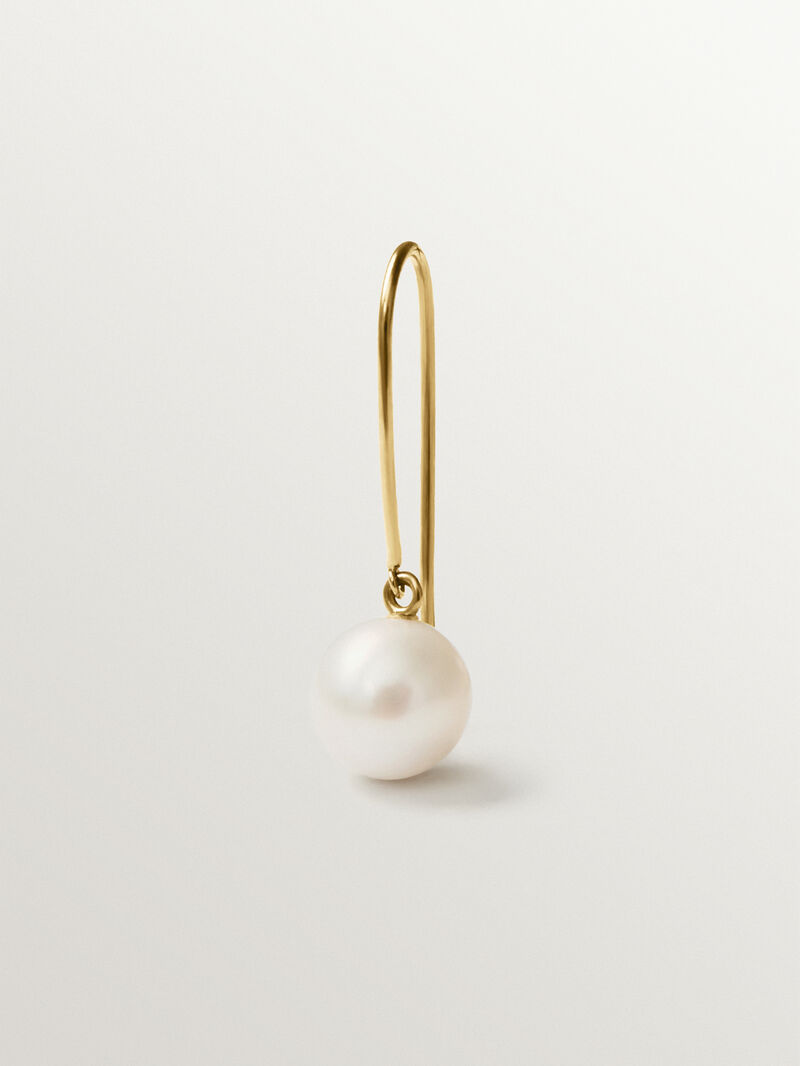 18K gold-plated 925 silver single earring with pearl image number 2