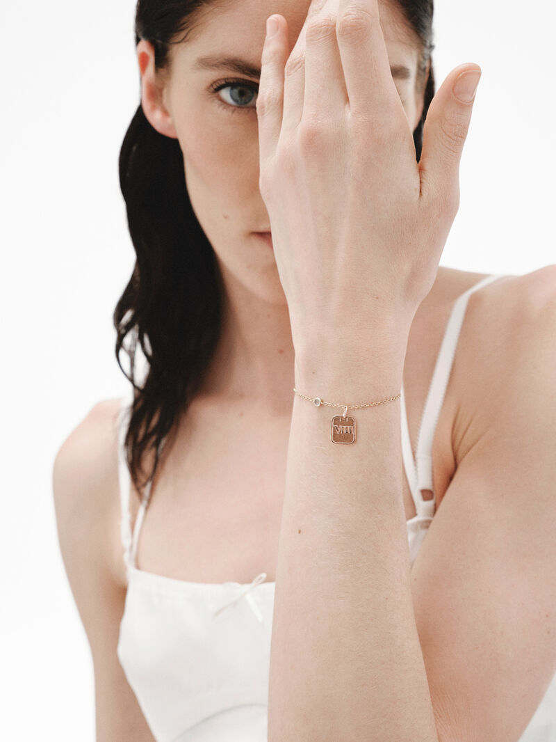 925 silver charm bathed in 18k rose gold with number 8 image number 3