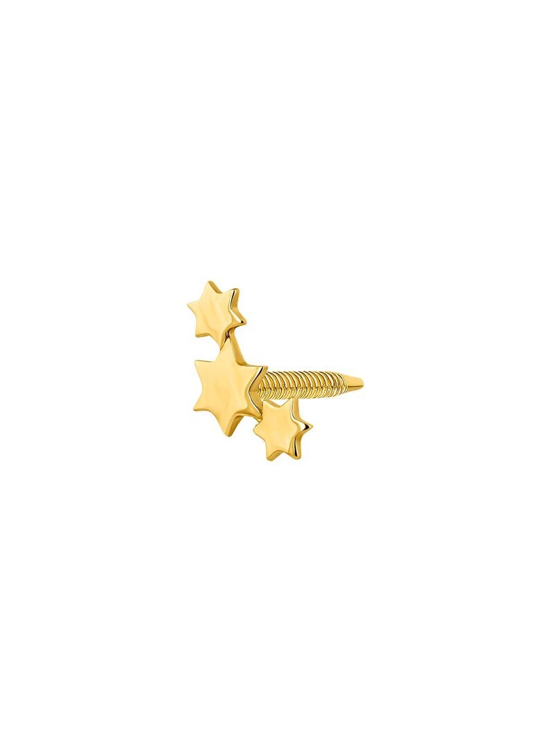 Individual 9K yellow gold earring with stars. image number 2