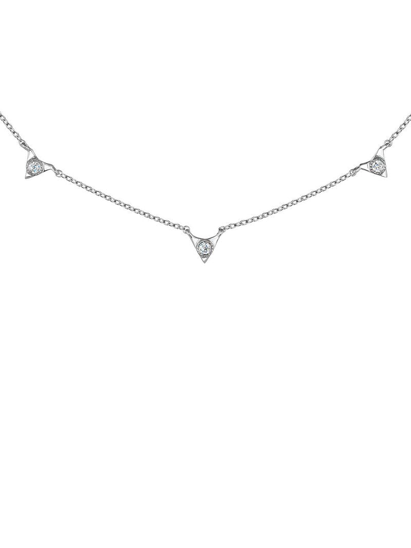 9K White Gold Necklace with Diamonds image number 1