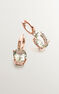 Pendientes aro grande garra cuarzo plata recubierta oro rosa , J03809-03-GQ