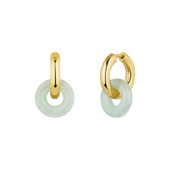 Gold plated silver aventurine earrings , J04753-02-GAV,hi-res