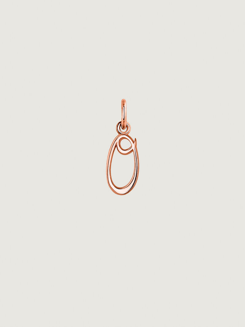 O initial charm made of 925 silver dipped in 18K rose gold. image number 0