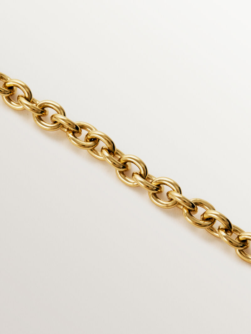18K yellow gold plated 925 silver necklace with texture image number 4
