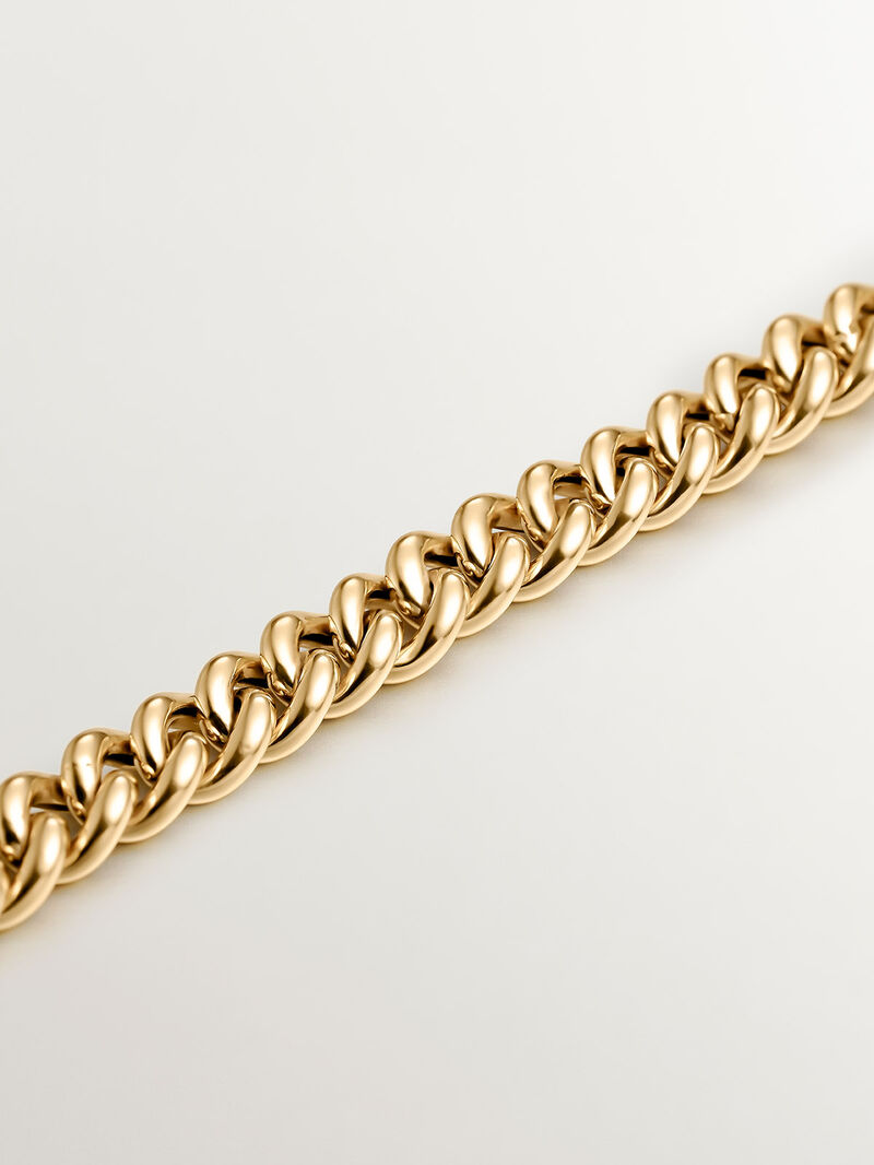 Barbados link chain bracelet in 925 silver plated in 18K yellow gold. image number 6