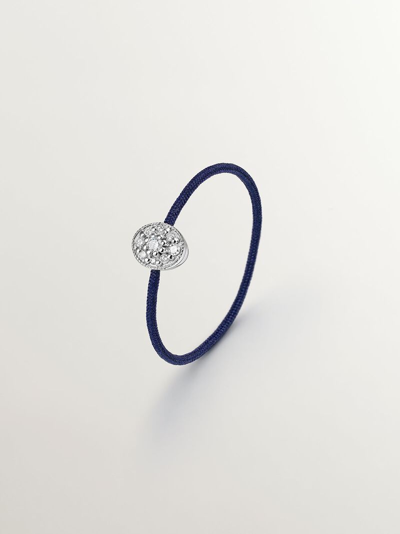 18K white gold and thread ring with diamonds image number 0