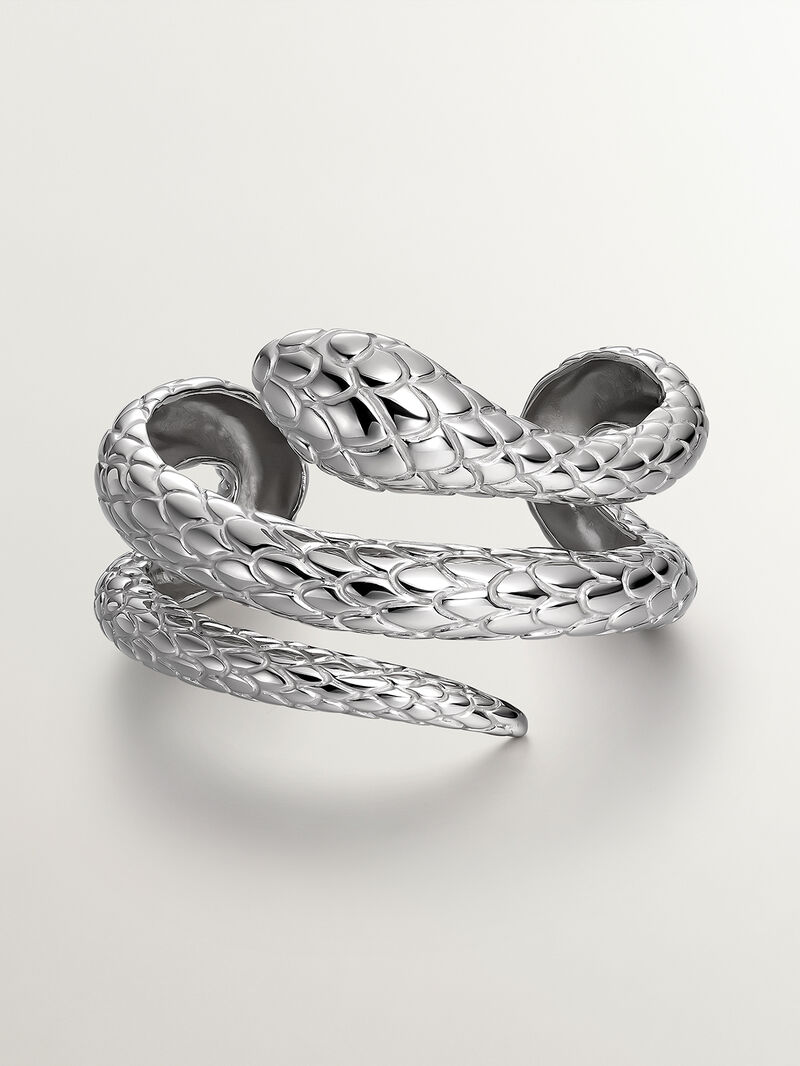 925 Silver rigid bracelet in the shape of a snake image number 2