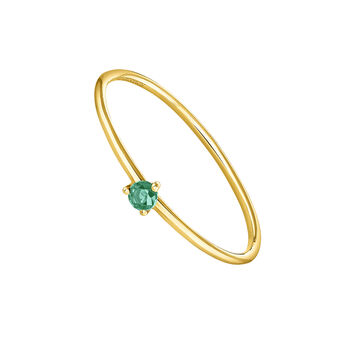 9K gold emerald solitaire ring , J04068-02-EM,hi-res