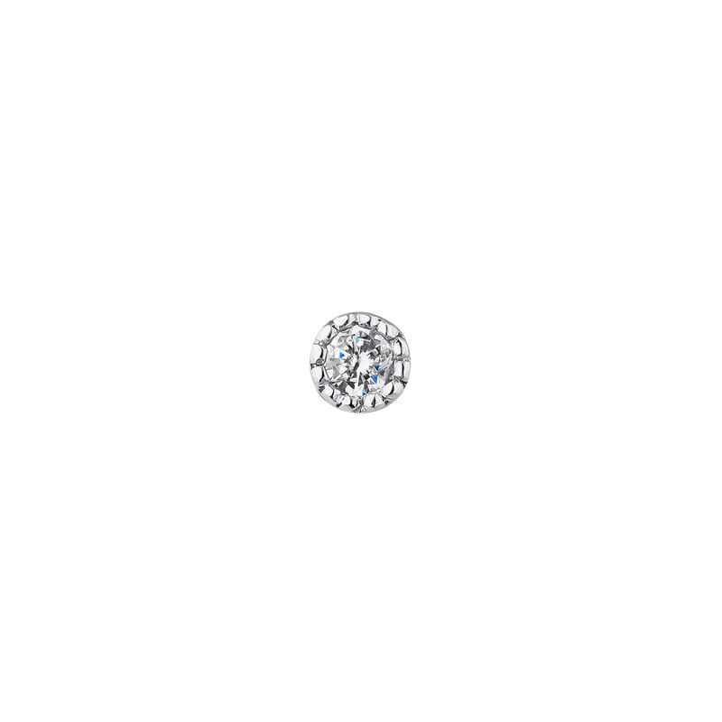 Mini boucle d'oreille piercing diamant 0.014 ct or blanc, J04289-01-H-S, mainproduct