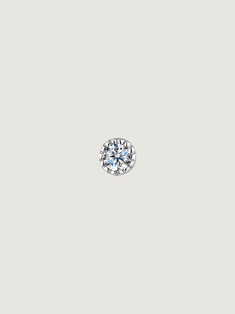 18K White Gold Solitaire Piercing with 0.014 ct Diamond image number 0