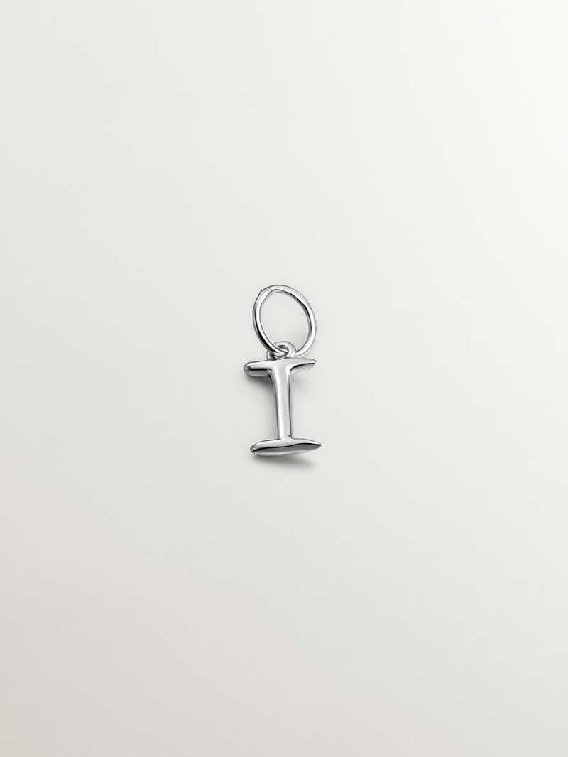 925 Silver Charm with initial I image number 1