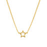 Gold plated hollow star necklace , J00659-02