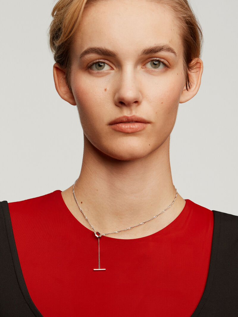 925 Rolo links collar with geometric front closure image number 3