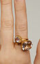 Ring in 18k yellow gold-plated sterling silver with a pink amethyst, J05285-02-PAM