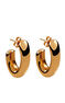 Medium rose gold plated oval thick earrings , J00799-03