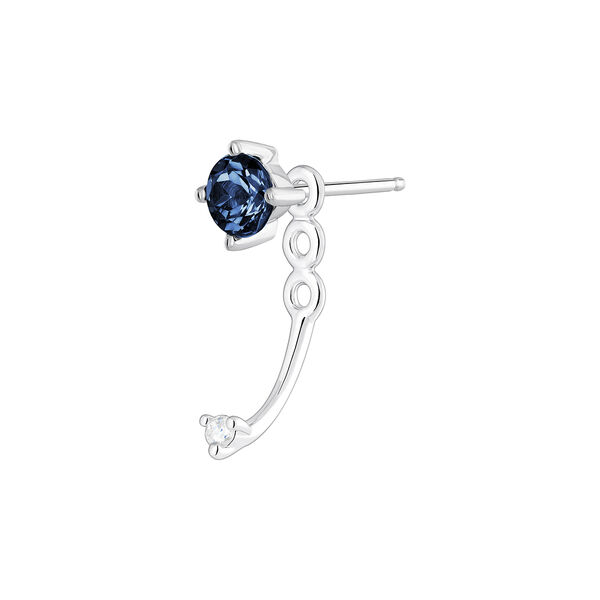 Boucle d'oreille ear jacket saphir et diamant or blanc , J04079-01-BS-H, mainproduct