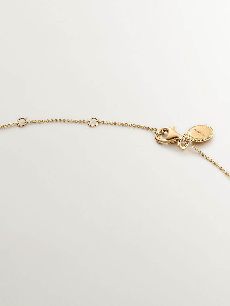 925 silver necklace bathed in 18K yellow gold with white topaz stones image number 6