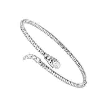 Thin silver tubogas snake bracelet , J04290-01,hi-res