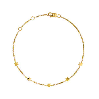 Bracelet avec mini étoiles, élaboré en or jaune de 9kt , J04012-02,hi-res