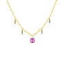 Gold plated silver amethyst and sapphire necklace, J04827-02-AM-MULTI