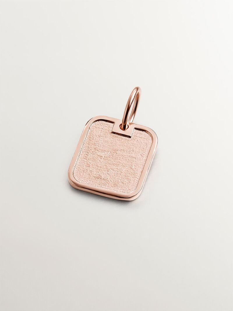 925 silver charm bathed in 18k rose gold with number 9 image number 2