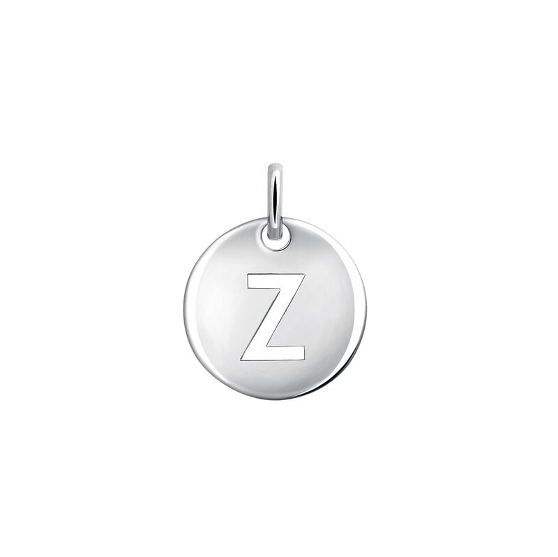 Silver Z initial medallion charm, J03455-01-Z, hi-res