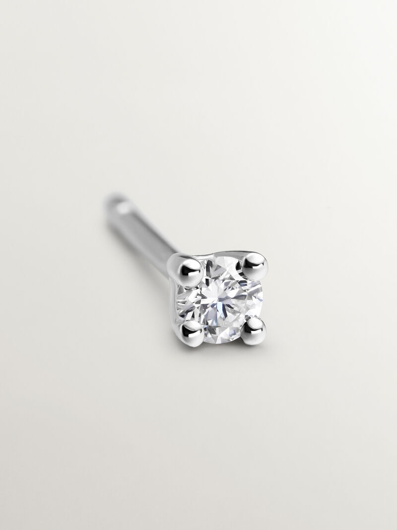18K white gold single earring with diamond image number 2