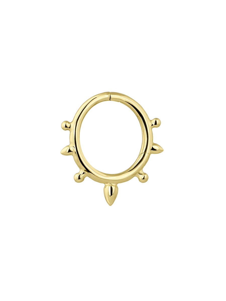 Spike hoop piercing in 9k yellow gold, J05166-02-H, hi-res